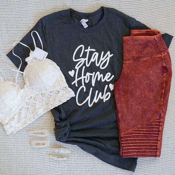 Stay Home Club ♡ Soft Cotton Blend Graphic Tee - Picture 2 of 4